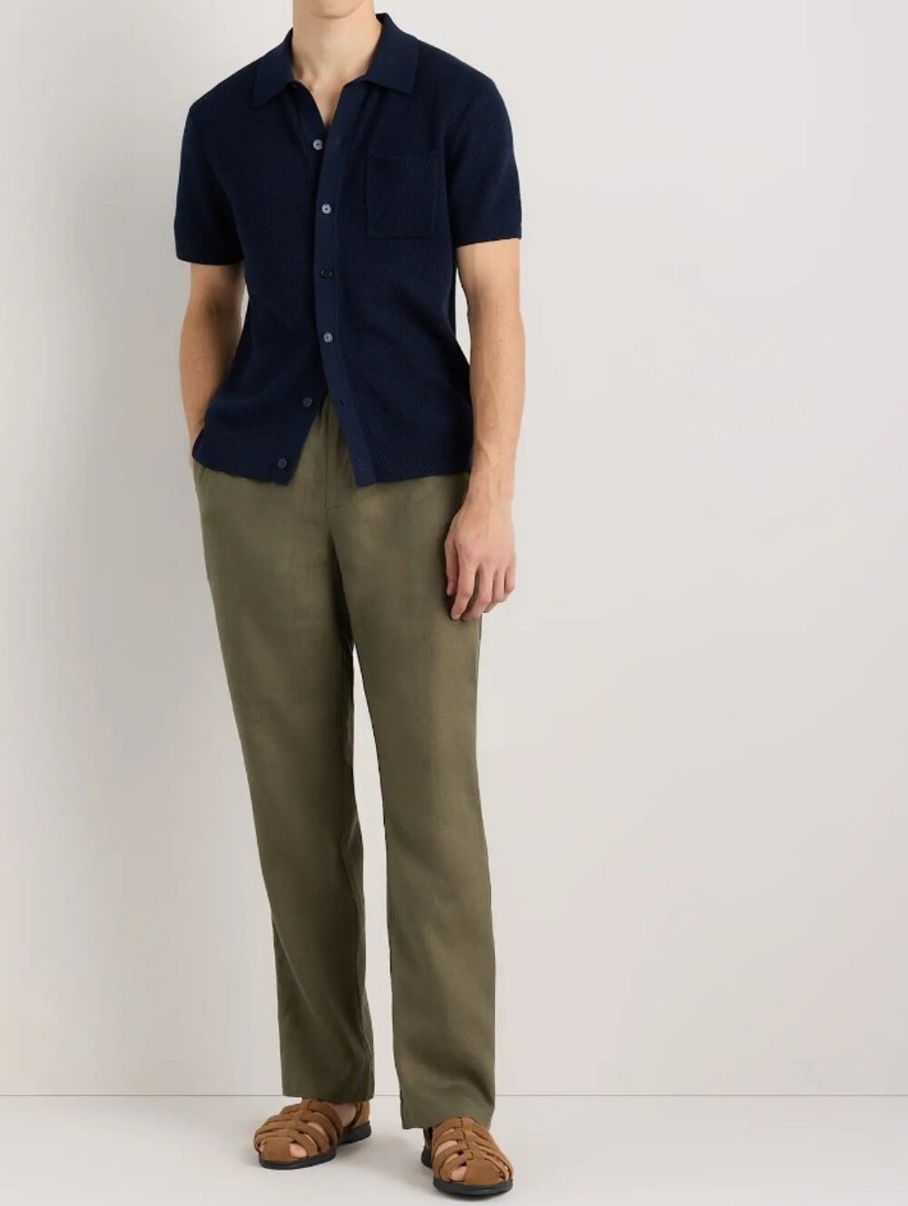 Quince 100% European Linen Pants Bayberry Olive Men's Medium